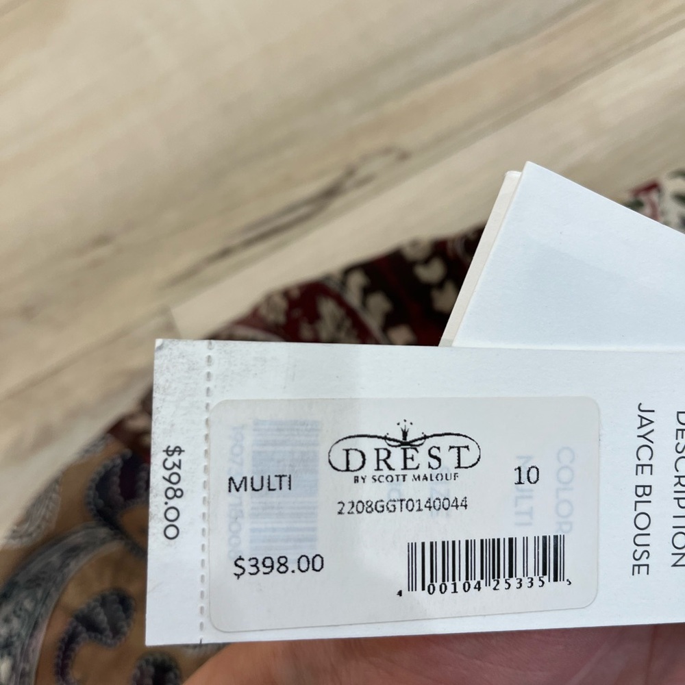 Veronica Beard Multicolor Patchwork Blouse NWT - image 4